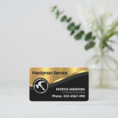 Stilvoll luxuriöser Gold Curve Wave Contractor Visitenkarte (Stehend Vorderseite)