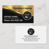 Stilvoll luxuriöser Gold Curve Wave Plumber Visitenkarte (Vorne/Hinten)