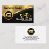 Stilvoll luxuriöser Gold Wave Handyman Visitenkarte (Vorne/Hinten)