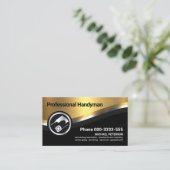 Stilvoll luxuriöser Metallic Curve Wave Handyman Visitenkarte (Stehend Vorderseite)