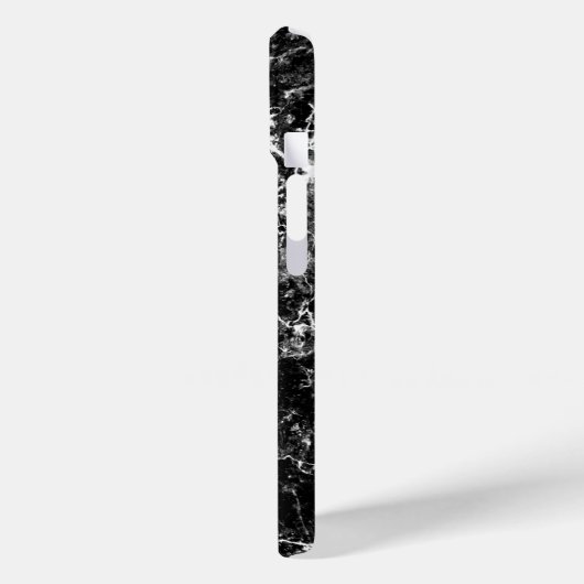 Stilvoll Luxuriöser zeitloser schwarzer Marmorstei Case-Mate iPhone Hülle (Rückseite / Links)