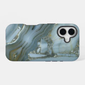 Stilvoll Luxuriöses zeitloses Gray Gold Marmor iPhone 16 Hülle (Rückseite (Horizontal))