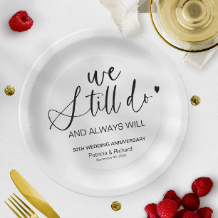 Stilvoll machen wir noch Hochzeitstag Vow Erneueru Pappteller