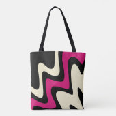 Stilvoll Magenta Beige Black Tasche (Rückseite)