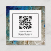 Stilvoll Marmor Abstrakt Modernes Grunge Türkis Quadratische Visitenkarte (Vorderseite)