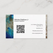 Stilvoll Marmor Abstrakt Modernes Grunge Türkis Visitenkarte (Vorderseite)