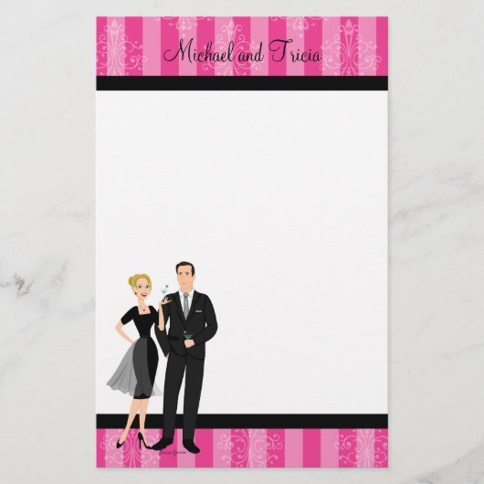 Stilvoll Martini Couple Briefpapier (Vorderseite)