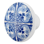 Stilvoll mediterranes Blau-Weiß-Fliesen Keramikknauf (Rechts)