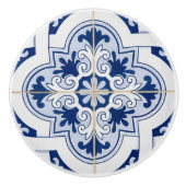 Stilvoll mediterranes Blau & Weiß Tile Keramikknauf (Vorderseite)