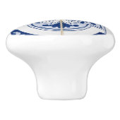 Stilvoll mediterranes Blau & Weiß Tile Keramikknauf (Seitenansicht)