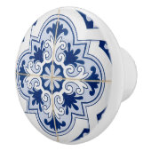 Stilvoll mediterranes Blau & Weiß Tile Keramikknauf (Rechts)