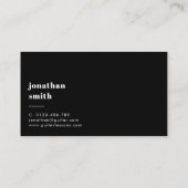 Stilvoll Minimal Gitarrist Black and White Visitenkarte (Rückseite)