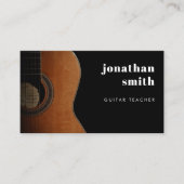 Stilvoll Minimal Gitarrist Black and White Visitenkarte (Vorderseite)