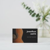 Stilvoll Minimal Gitarrist Black and White Visitenkarte (Stehend Vorderseite)