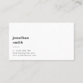 Stilvoll Minimal Gitarrist Black and White Visitenkarte (Rückseite)