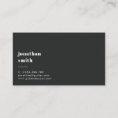 Stilvoll Minimal Gitarrist Gray Visitenkarte (Rückseite)
