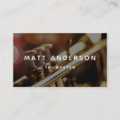 Stilvoll Minimal Trumpet Grauer Musiker Visitenkarte (Vorderseite)