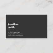 Stilvoll Minimal Violinmusiker Grau Visitenkarte (Rückseite)