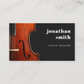 Stilvoll Minimal Violinmusiker Schwarz Visitenkarte (Vorderseite)