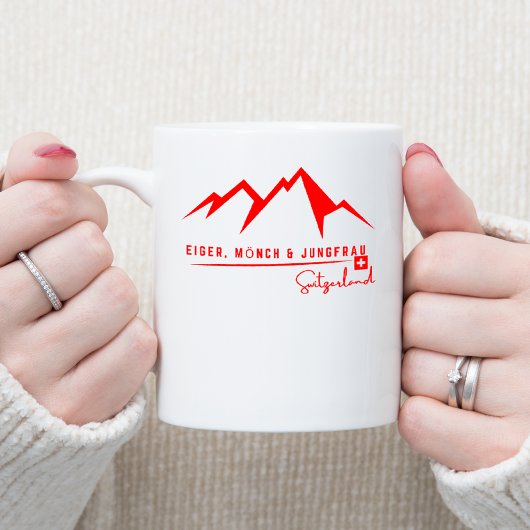 Stilvoll minimalistisch | Berühmte Schweizer Alpen Zweifarbige Tasse