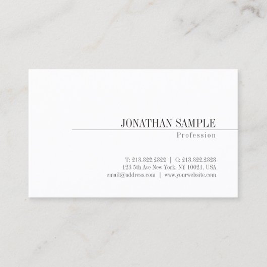 Stilvoll Minimalistisch Design Classic Beruflich Visitenkarte (Vorderseite)