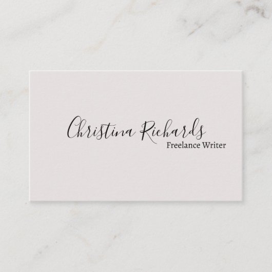 Stilvoll Minimalistisch Grau Visitenkarte (Vorderseite)