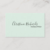 Stilvoll Minimalistisch grün Visitenkarte (Vorderseite)