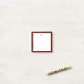 Stilvoll Minimalistisch Maroon Red Two Border Mono Post-it Klebezettel (Auf Schreibtisch)