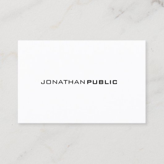 Stilvoll minimalistisch Moderne Berufliche Sleek T Visitenkarte (Vorderseite)