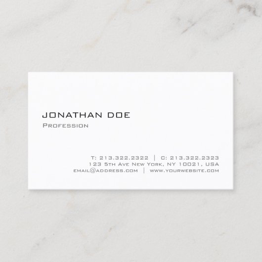 Stilvoll minimalistisch Moderne Berufliche Sleek Visitenkarte (Vorderseite)