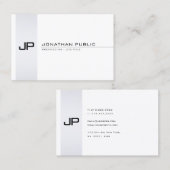 Stilvoll Minimalistisch Monogram Modern Sleek Schl Visitenkarte (Vorne/Hinten)