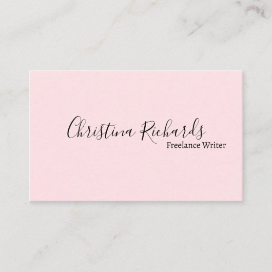 Stilvoll Minimalistisch rosa Visitenkarte (Vorderseite)