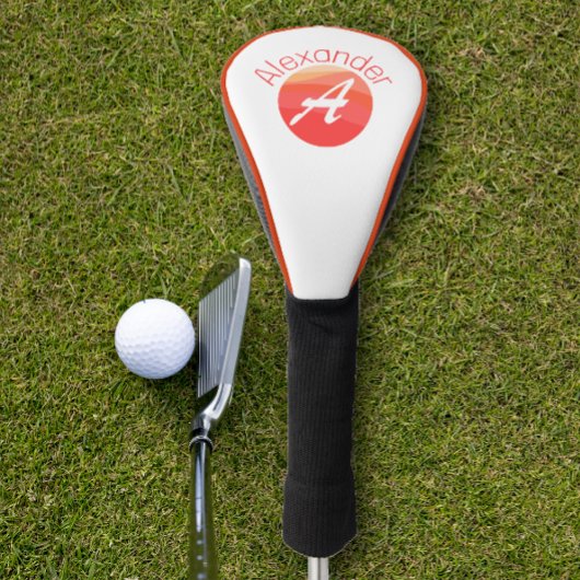 Stilvoll minimalistischer Buchstabe A weiß Golf Headcover