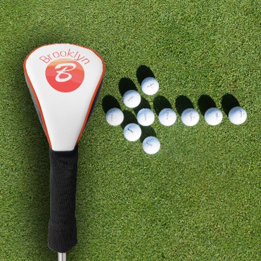 Stilvoll minimalistischer Buchstabe B weiß Golf Headcover