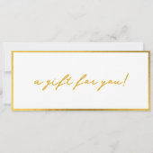 Stilvoll Minimalistisches Gold & White-Geschenkzer (Rückseite)