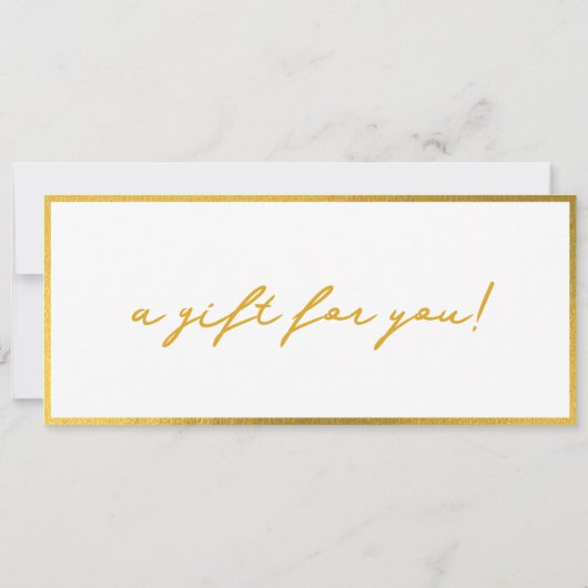 Stilvoll Minimalistisches Gold & White-Geschenkzer (Rückseite)