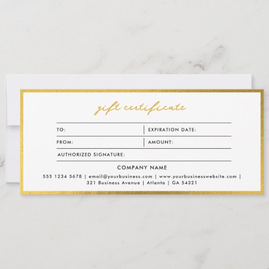 Stilvoll Minimalistisches Gold & White-Geschenkzer (Vorderseite)