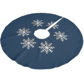 Stilvoll Minimalistisches Snowflake Weihnachtsbaum Polyester Weihnachtsbaumdecke (Schrägansicht)