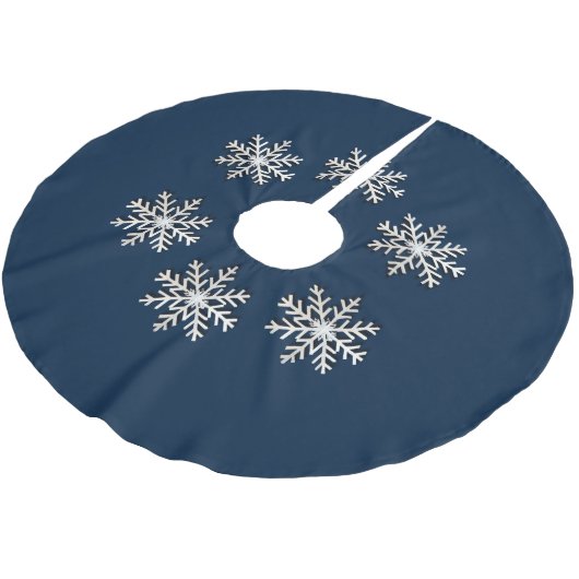 Stilvoll Minimalistisches Snowflake Weihnachtsbaum Polyester Weihnachtsbaumdecke (Schrägansicht)