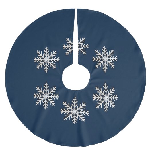 Stilvoll Minimalistisches Snowflake Weihnachtsbaum Polyester Weihnachtsbaumdecke (Vorderseite)