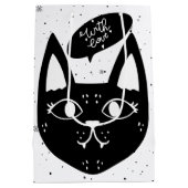 Stilvoll mit Liebe skandinavische Schwarzkatze Mittlere Geschenktüte (Rückseite)