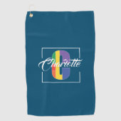Stilvoll mit Monogramm Anfangsbuchstabe C blau Golfhandtuch (Vorderseite)