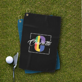 Stilvoll mit Monogramm Anfangsbuchstabe C schwarz Golfhandtuch