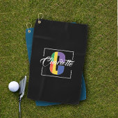 Stilvoll mit Monogramm Anfangsbuchstabe C schwarz Golfhandtuch