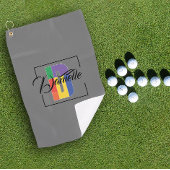 Stilvoll mit Monogramm Anfangsbuchstabe D grau Golfhandtuch