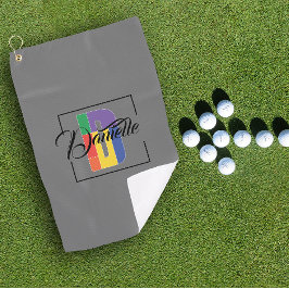 Stilvoll mit Monogramm Anfangsbuchstabe D grau Golfhandtuch