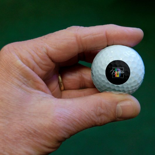 Stilvoll mit Monogramm Anfangsbuchstabe D schwarz Golfball