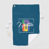 Stilvoll mit Monogramm Anfangsbuchstabe D schwarz Golfhandtuch (Insitu)