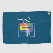 Stilvoll mit Monogramm Anfangsbuchstabe D schwarz Golfhandtuch (Horizontal)