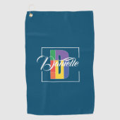 Stilvoll mit Monogramm Anfangsbuchstabe D schwarz Golfhandtuch (Vorderseite)